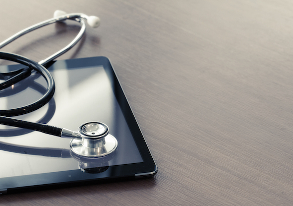 A stetoscop on a tablet