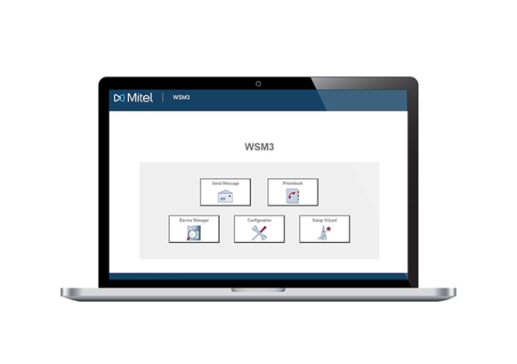 Mitel UI in a laptop screen
