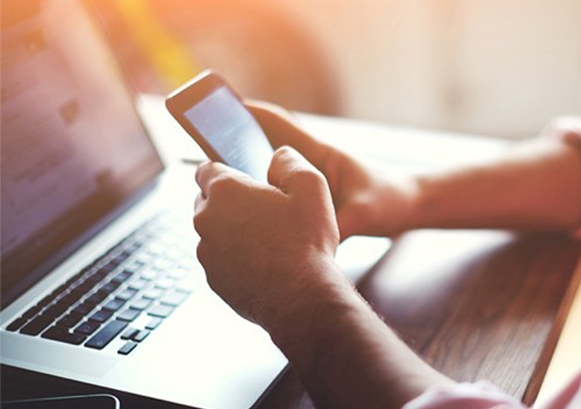 Hands on a mobile phone