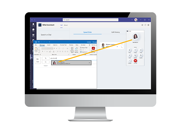 Mitel UI in a monitor