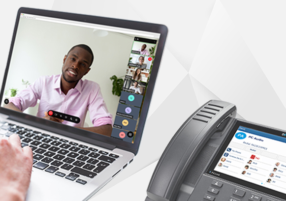 Someone on a video meeting