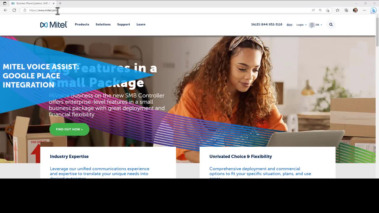 A picture of Mite's website page