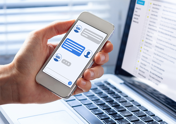 a smartphone in a hand