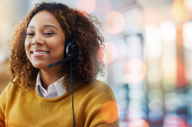 Woman with headset