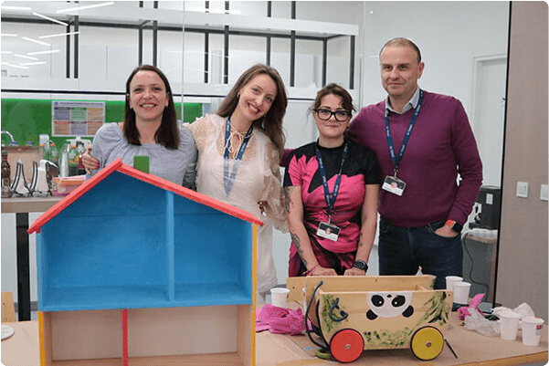 MitelServes-people with toys