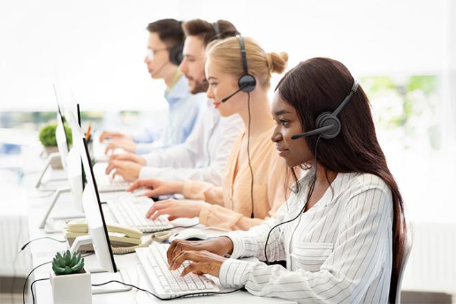 Contact Center Agents working