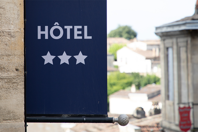 hotel sign with stars