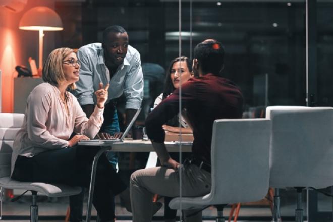 People talking in the office