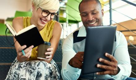 woman and man meeting planning review shutterstock_473230873