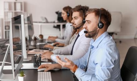 People working in a contact center