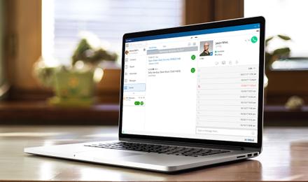 Mitel UI inside a laptop