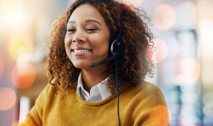 Contact Center Agent smiling