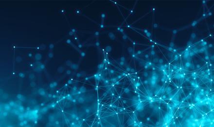 Flowy background in blue shades