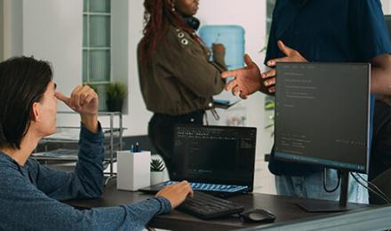 Office with people talking