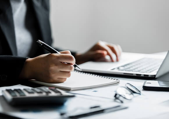 Someone working at his desk