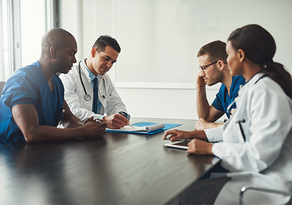 Doctors at a table