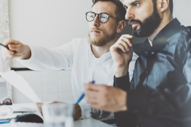 Two Men Revolution Business Hero