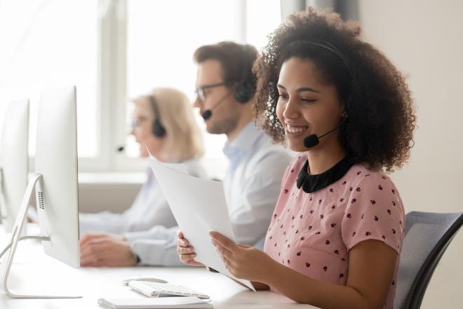 Contact Center people working