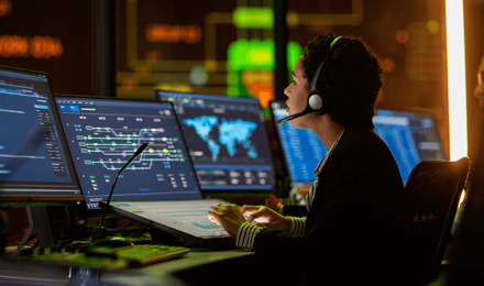 Someone working in a control center room
