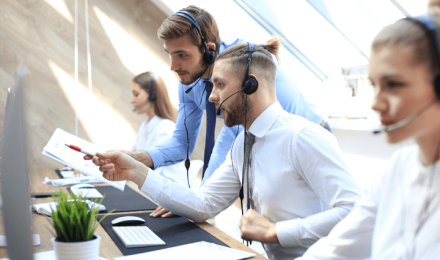 People working in a contact center