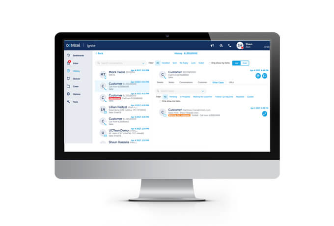 MiContact Center Business on a screen