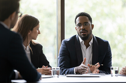 People working in a meeting room