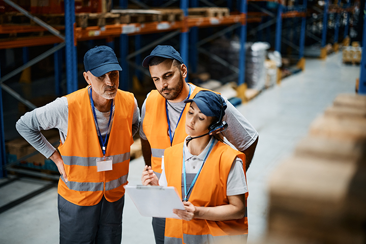 Warehouse Workers discussing