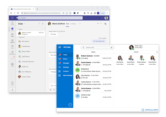 MiCollab Key Feature Image 9 - Teams Presence Sync