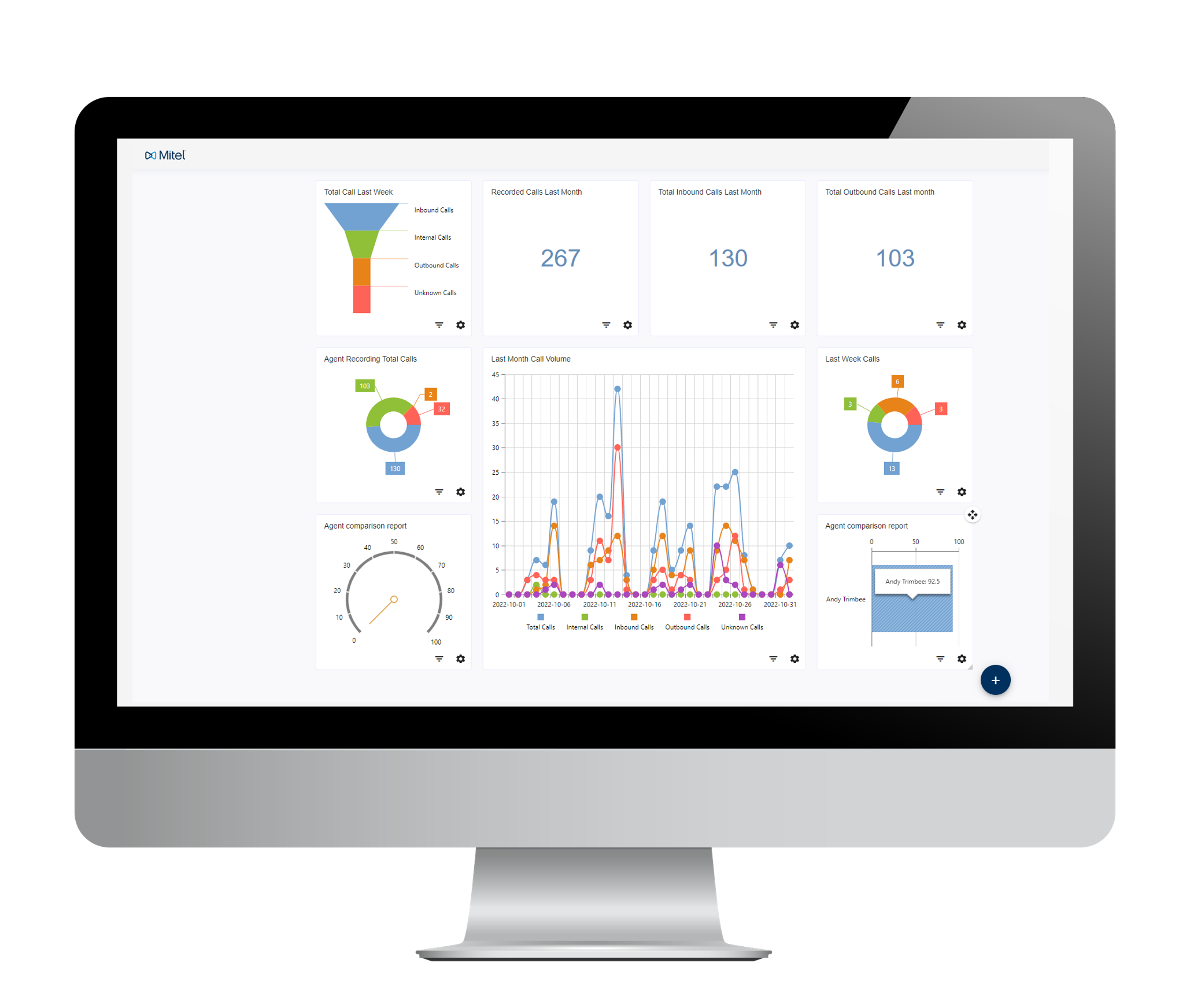 Mitel Interaction Recording on screen