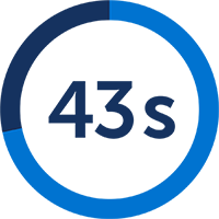 Graphic depicting 43 seconds