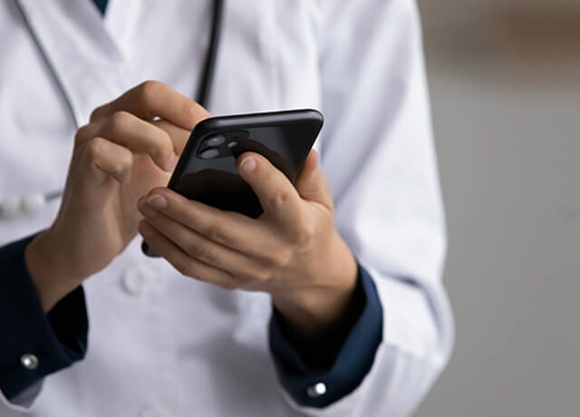 Healthcare Personnel on Mobile Phone