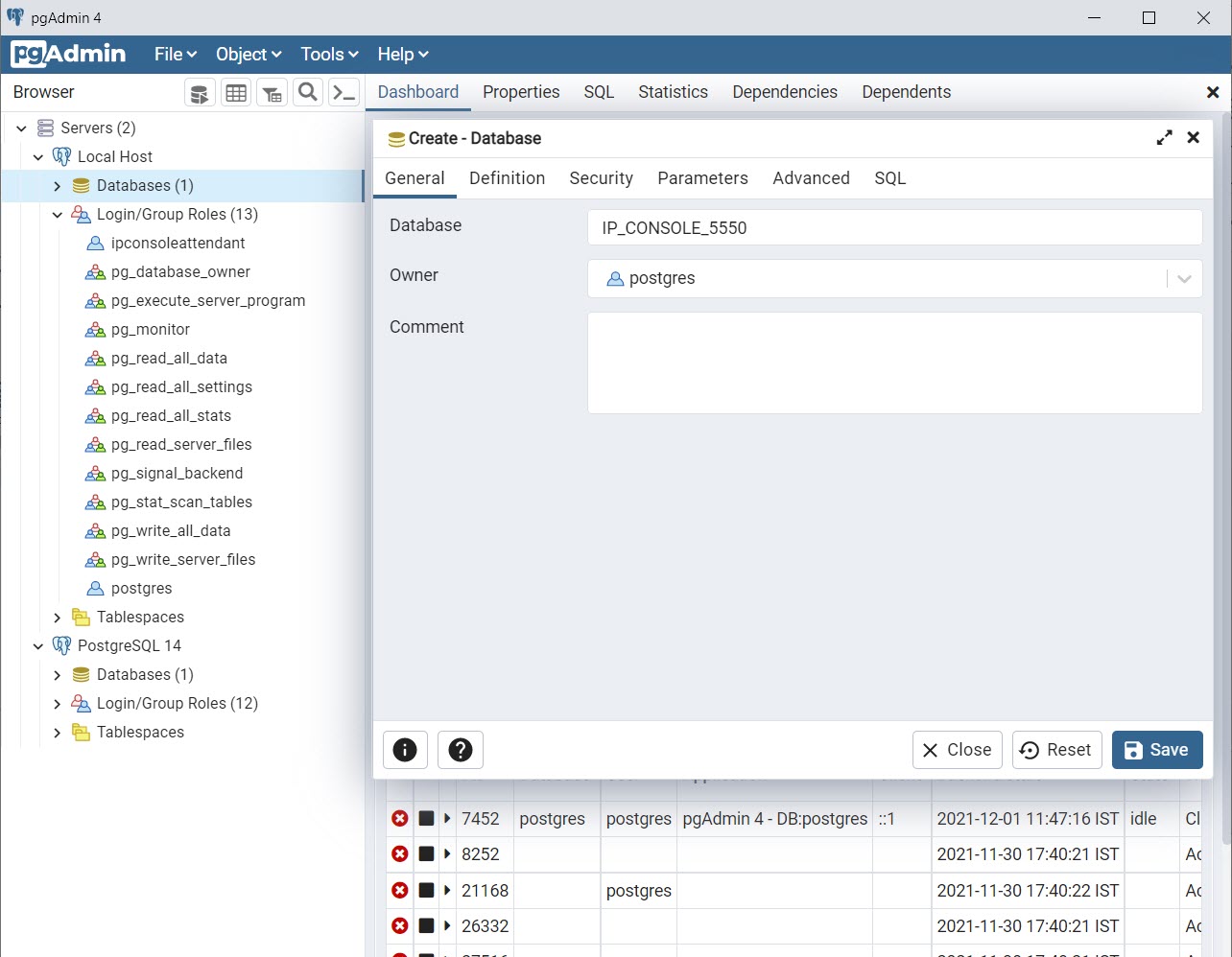 Setting Up Postgres 14 Database