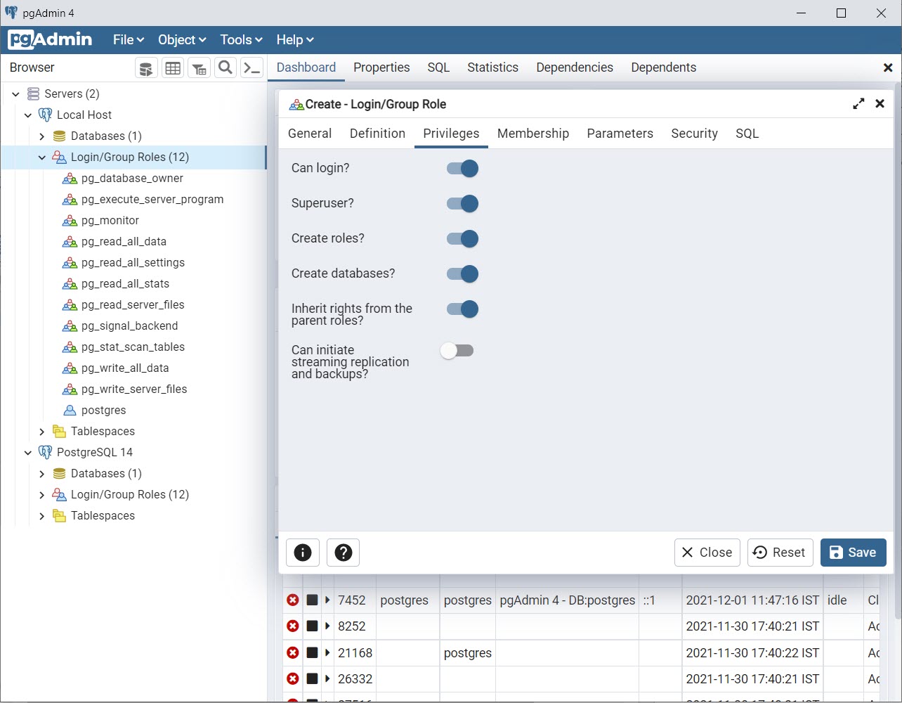 Setting Up Postgres 14 Database