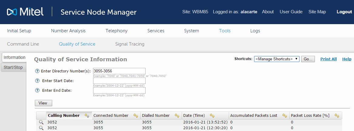 QoS in MX-ONE Service Node Manager