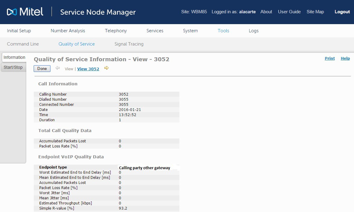QoS in MX-ONE Service Node Manager