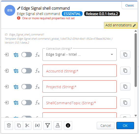 Edge Signal shell command activity