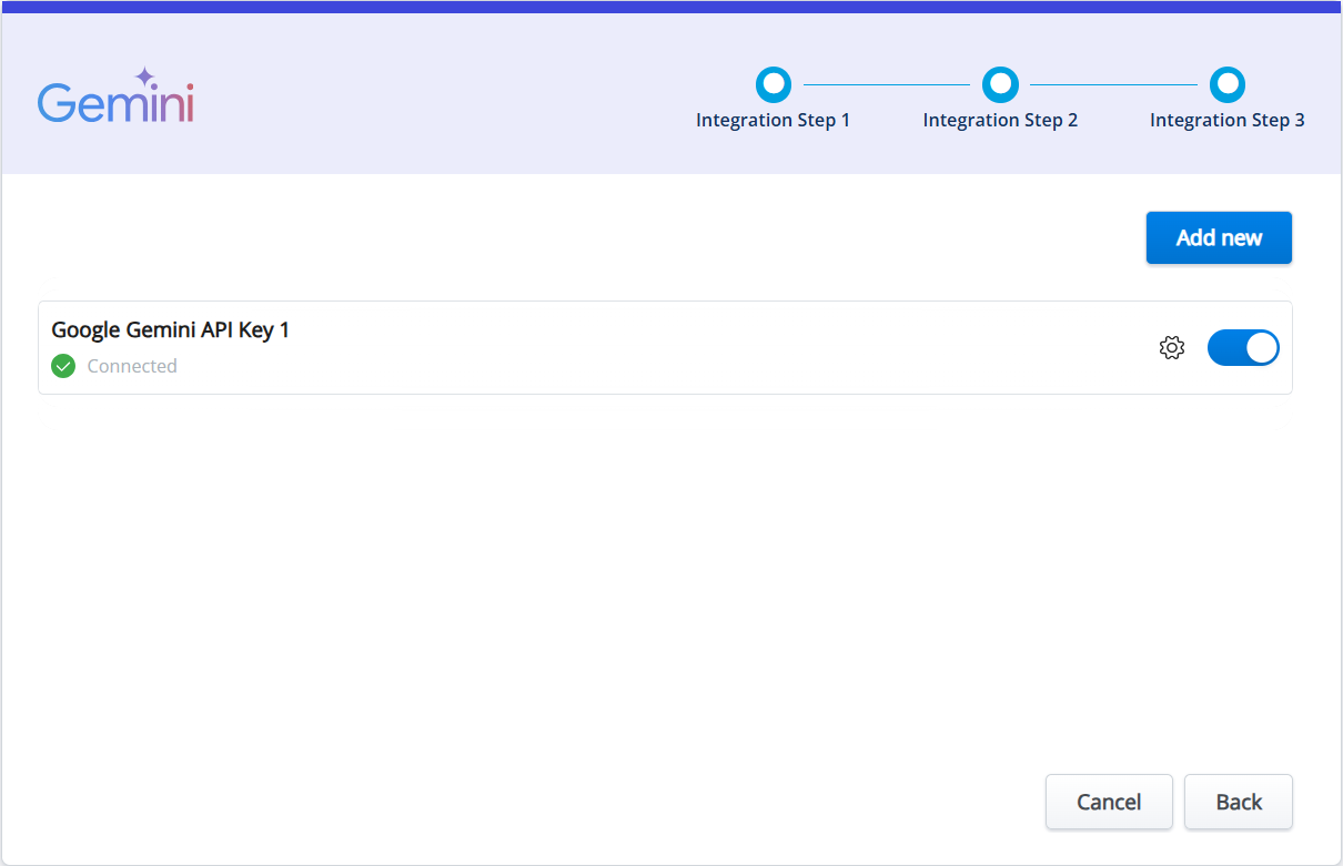 Google Gemini Integration - Add new