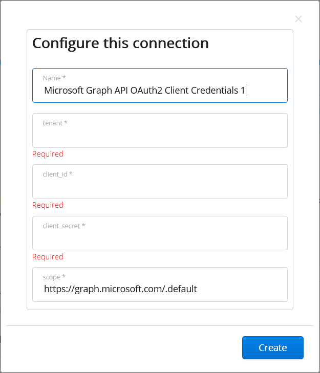Graph Integration - Configure this connection