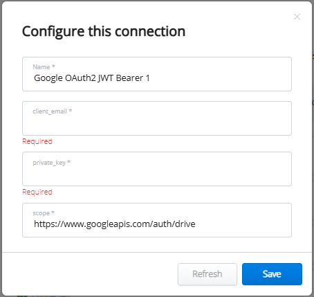 OAuth2 JWT Bearer – Configure this connection