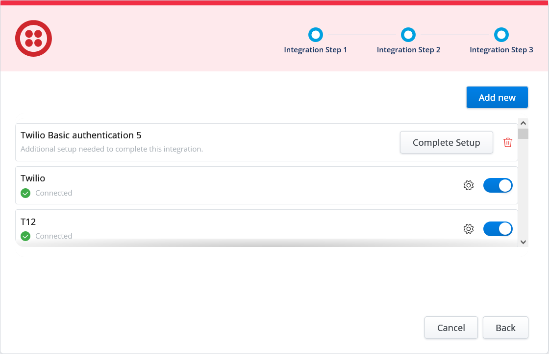 Twilio Integration - Add new
