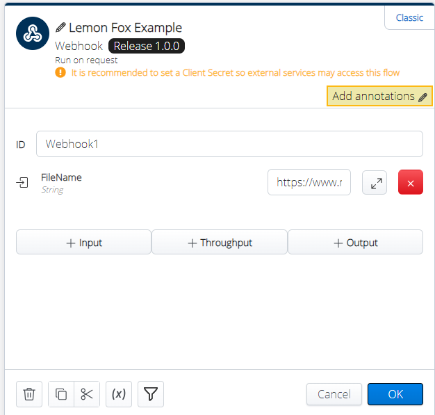 Lemon Fox - Webhook trigger