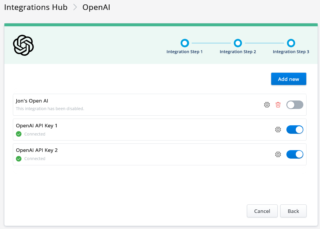 OpenAI Integration - Add new