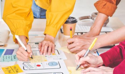 People collaborating on a table