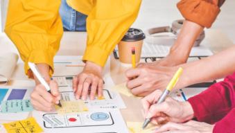 People collaborating on a table